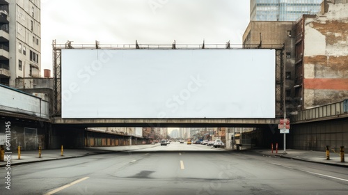 Big empty billboard in the city. Roadside large billboards