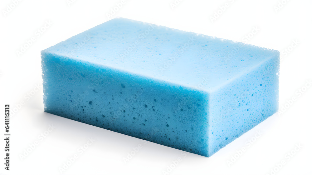 Blue new dry cleaning sponge isolated on white background
 - obrazy, fototapety, plakaty 