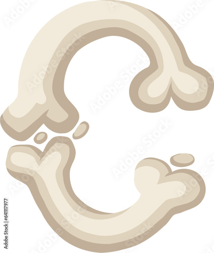 Bone Alphabet Letter C