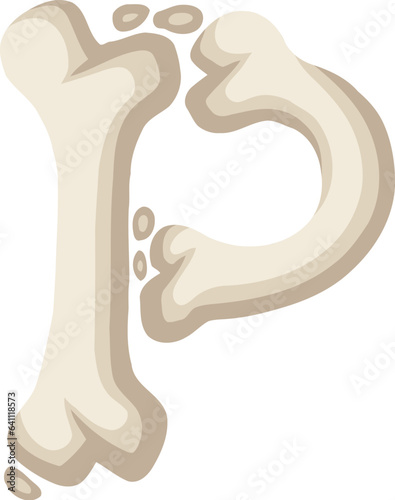 Bone Alphabet Letter P
