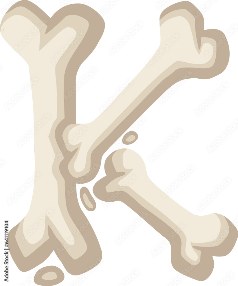 Bone Alphabet Letter K Bone Alphabet Letter K