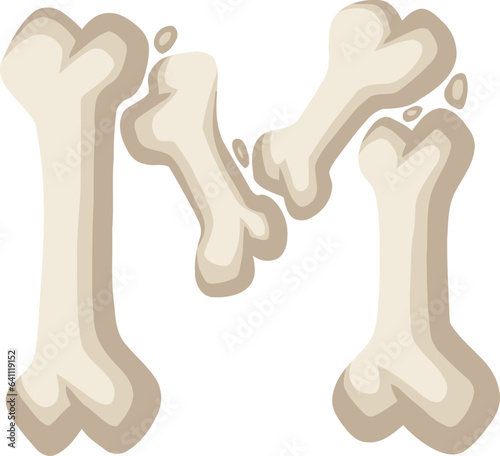 Bone Alphabet Letter M
