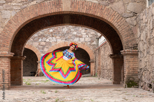 Pretty Woman wearing traditional costumes dress typical and folklore  photo