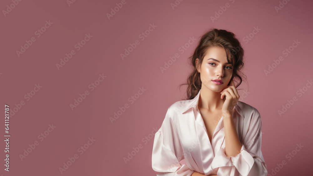 A woman with manicure in stylist poses, cosmetic, skin care advertising. A woman with manicure in stylist poses, cosmetic, skin care advertising.