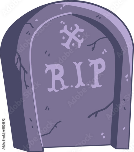 Rest in peace gravestone vector illustration, halloween decoration svg