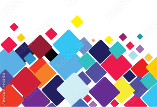 multi colored squares on a white background