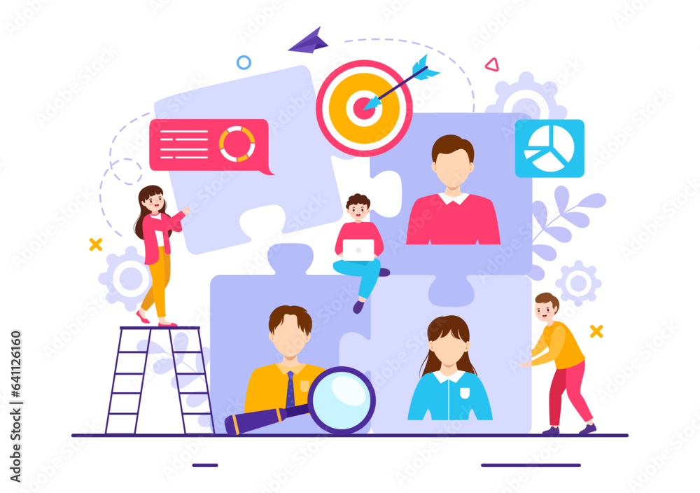 HRM Human Resource Management Vector Illustration with System Managing Company Employee for Marketing Materials and Business Background Design HRM Human Resource Management Vector Illustration with System Managing Company Employee for Marketing Materials and Business Background Design