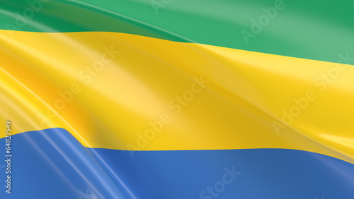 Gabon flag waving 3D Illustration