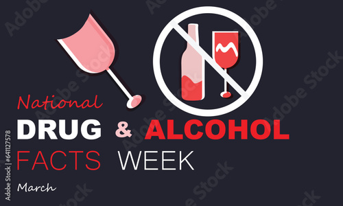 National drug and alcohol facts week. background, banner, card, poster, template. Vector illustration.