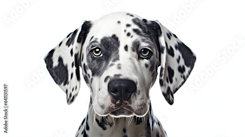 Portrait of Cute Dalmatian isolated on white background 
