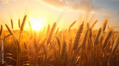 Golden barley and beautiful sunset © arthyeon