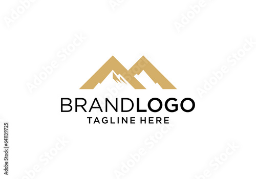 Mountain On Letter Logo Design M
