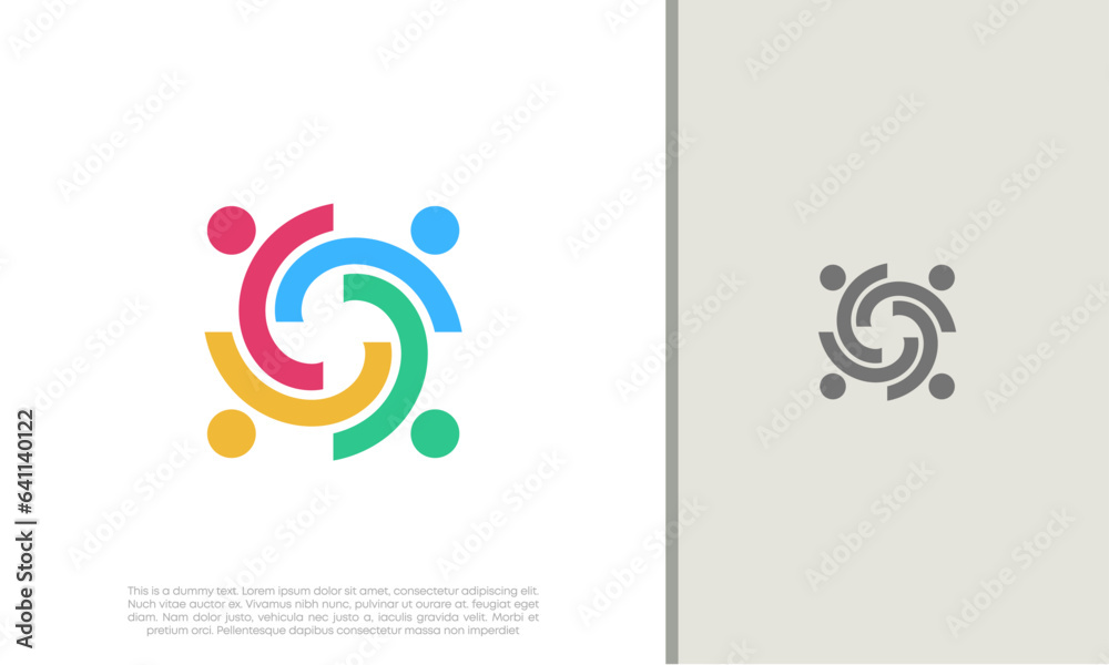 Fototapeta premium Global Community Logo Icon Elements Template. Community human Logo template vector. Community health care. Abstract Community logo. Human Resources Consulting Company.