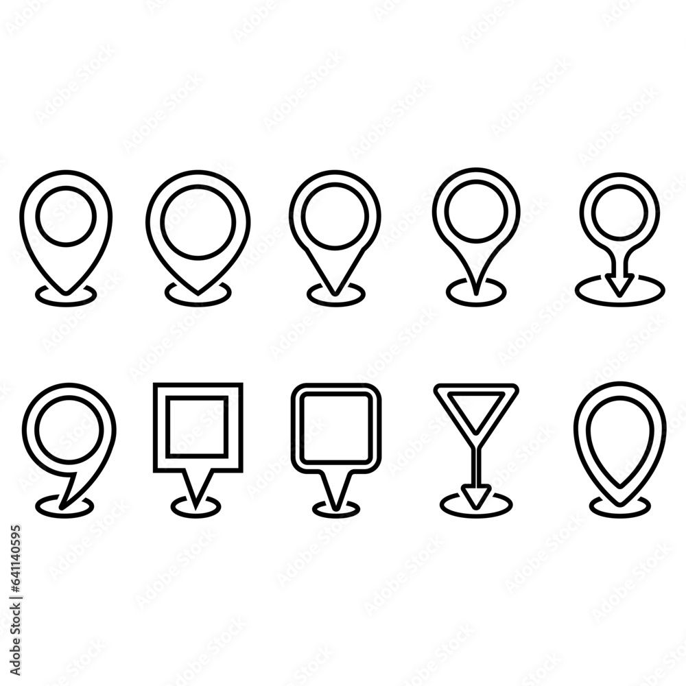 location vector iconset. Point illustration sign collection. Position symbol. Place logo. location vector iconset. Point illustration sign collection. Position symbol. Place logo.