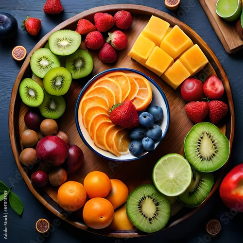 fruit salad in a bowl Created using generative AI tools