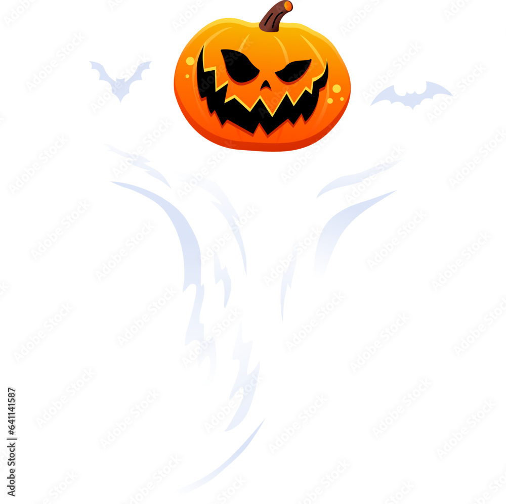 Naklejka premium Halloween pumpkin scarecrow illustration