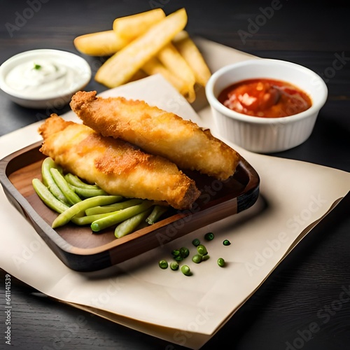 fish and chips create using  generative AI tools