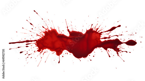 Splash of blood on transparent background 