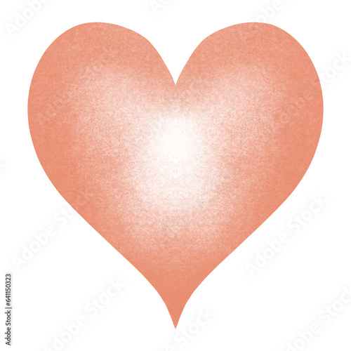 Colorful watercolor pastel orange heart illustration.Pastel orange heart decoration.