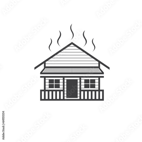 illustration of sauna, hot room for body relaxation.