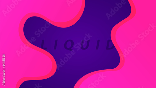 Abstract yummy background with curved shapes. Flowing candy. Bright fluid colors. Vibrant pink waves for creative graphic design. Vector illustration.