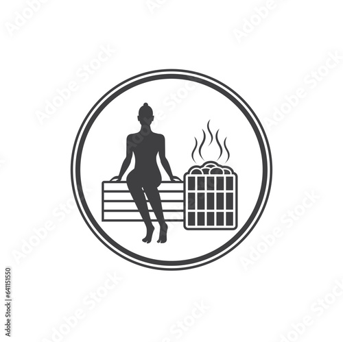 illustration of sauna, hot room for
body relaxation.
