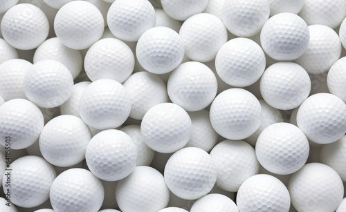 Lot of bright white golf balls as a background. 