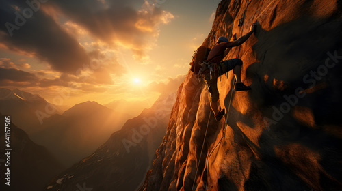 climbing on the rock