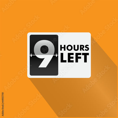 Hours left countdown bages Illustration for promotion, promo offer. Flat badge with number of count down hours. 