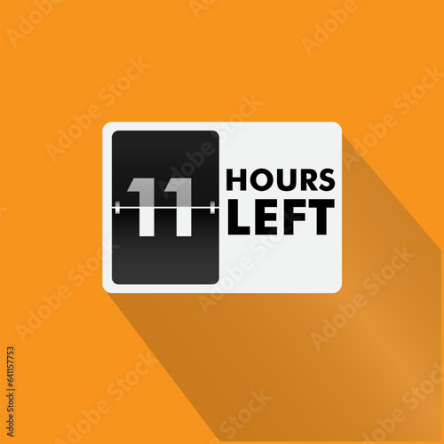 Hours left countdown bages Illustration for promotion, promo offer. Flat badge with number of count down hours. 