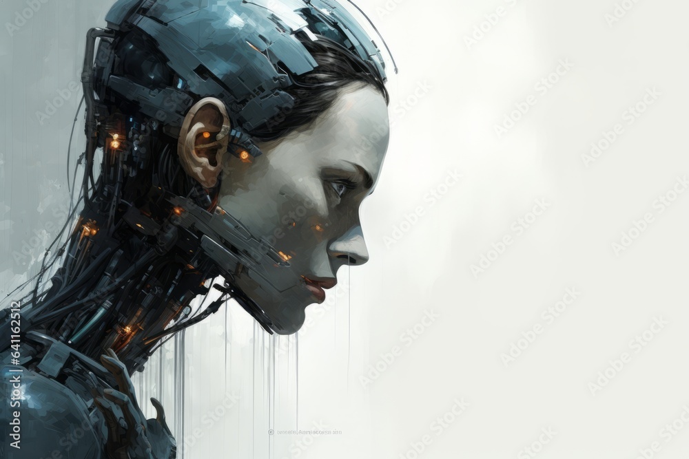 Biomechanical robot woman Biomechanical robot woman
