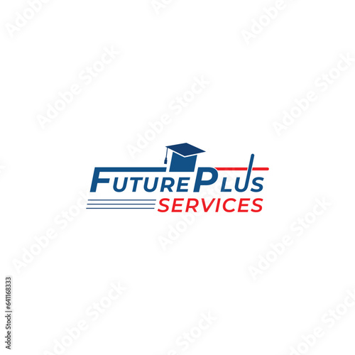 future plus service educational logo design logo, business, icon, design, vector, illustration, sign, symbol, company, text, web, internet, word, concept, card