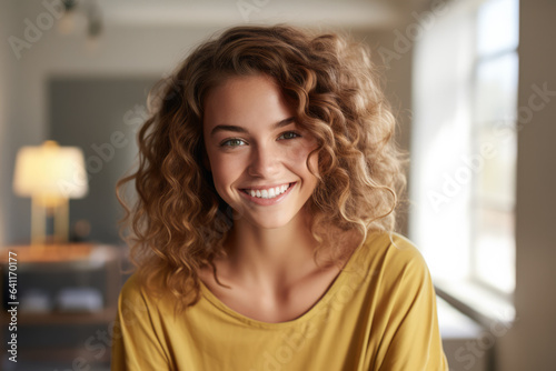 Woman smiling and looking at the camera