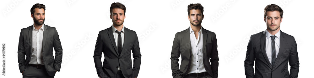 Confident businessman posing confidently on transparent background Confident businessman posing confidently on transparent background