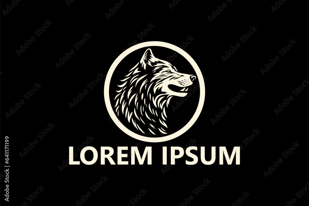 Wolf logo template design vector