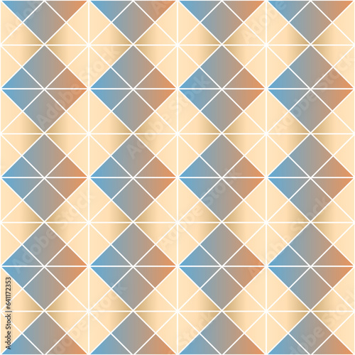 Retro style pastel color seamless vector pattern. Rombs, triangles.
