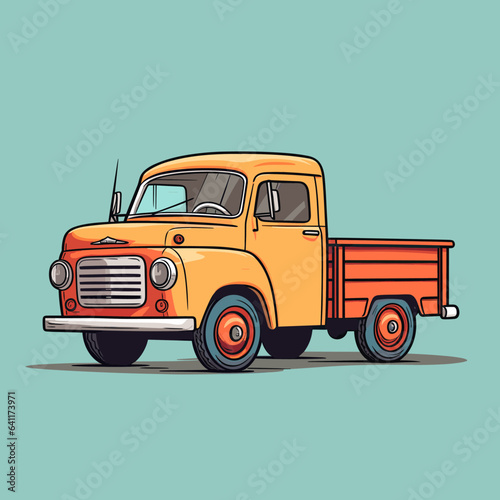 small truck blue background