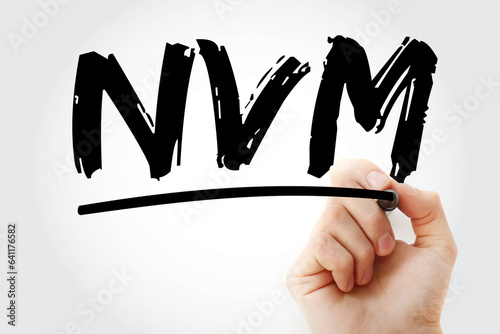 Fotografie NVM acronym text, means never mind, used as a hashtag, text concept background