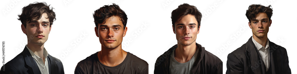 Fototapeta premium Handsome young man s portrait transparent background