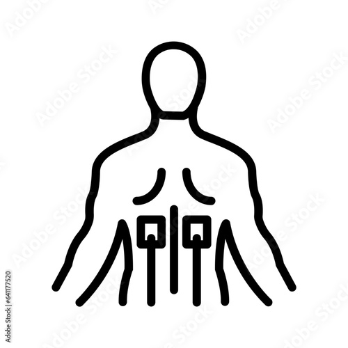 Black line icon for Transcutaneous