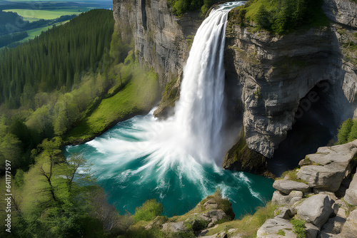 waterfall in the mountains