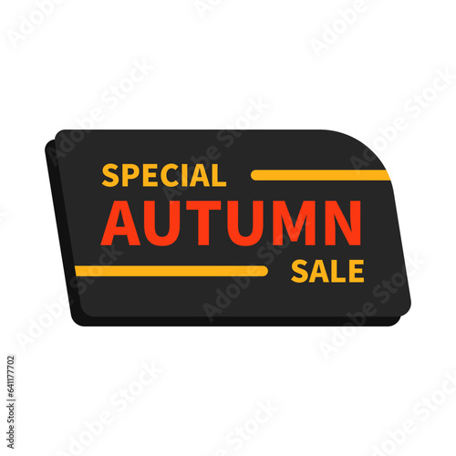Special Autumn Sale In Orange Yellow Black Rectangle Rounded Shape For Promotion Marketing Business

