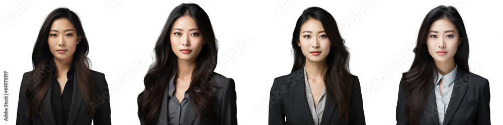 Beautiful Asian businesswoman portrait on transparent background Beautiful Asian businesswoman portrait on transparent background