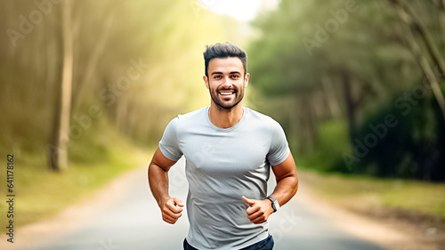 Sports, portrait and handsome male athlete running at sunset outdoors in the city street. Fitness, exercise and man runner in outdoor cardio workout. Living healthy lifestyle. 