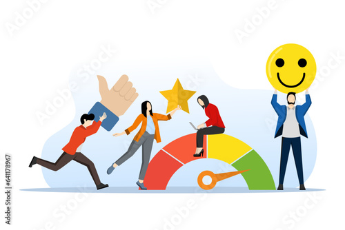 Stampa su tela staff job dedication or satisfaction, employee engagement, commitment or motivation to succeed with the company, employee productivity or recognition, business employees with stars and happy rewards