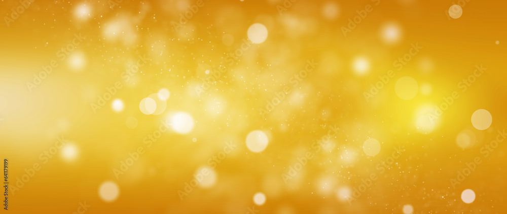 Golden particles shining stars dust bokeh glitter with flare awards abstract background. Futuristic glittering in space on gold color background. Golden particles shining stars dust bokeh glitter with flare awards abstract background. Futuristic glittering in space on gold color background.