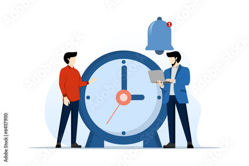 concept of effective time management with task schedule planning, completing work and tasks on time or work efficiently with high productivity, smart businessman. flat vector illustration.