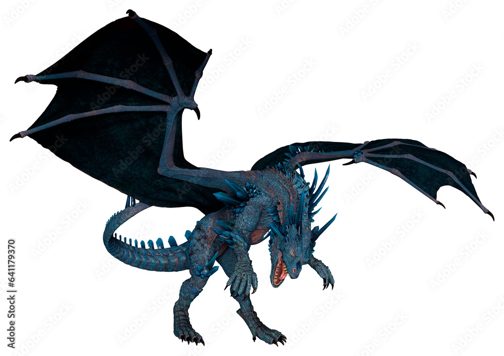 Fototapeta premium 3D Rendering Fairy Tale Dragon on White