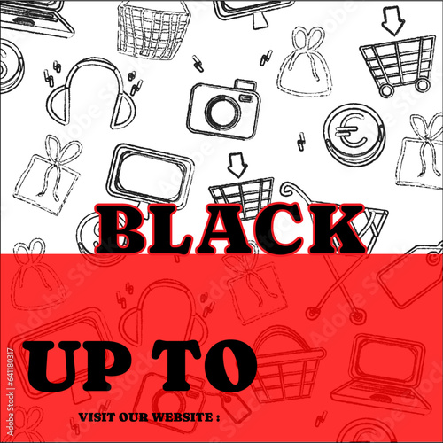Vector instagram post with background design for black friday
