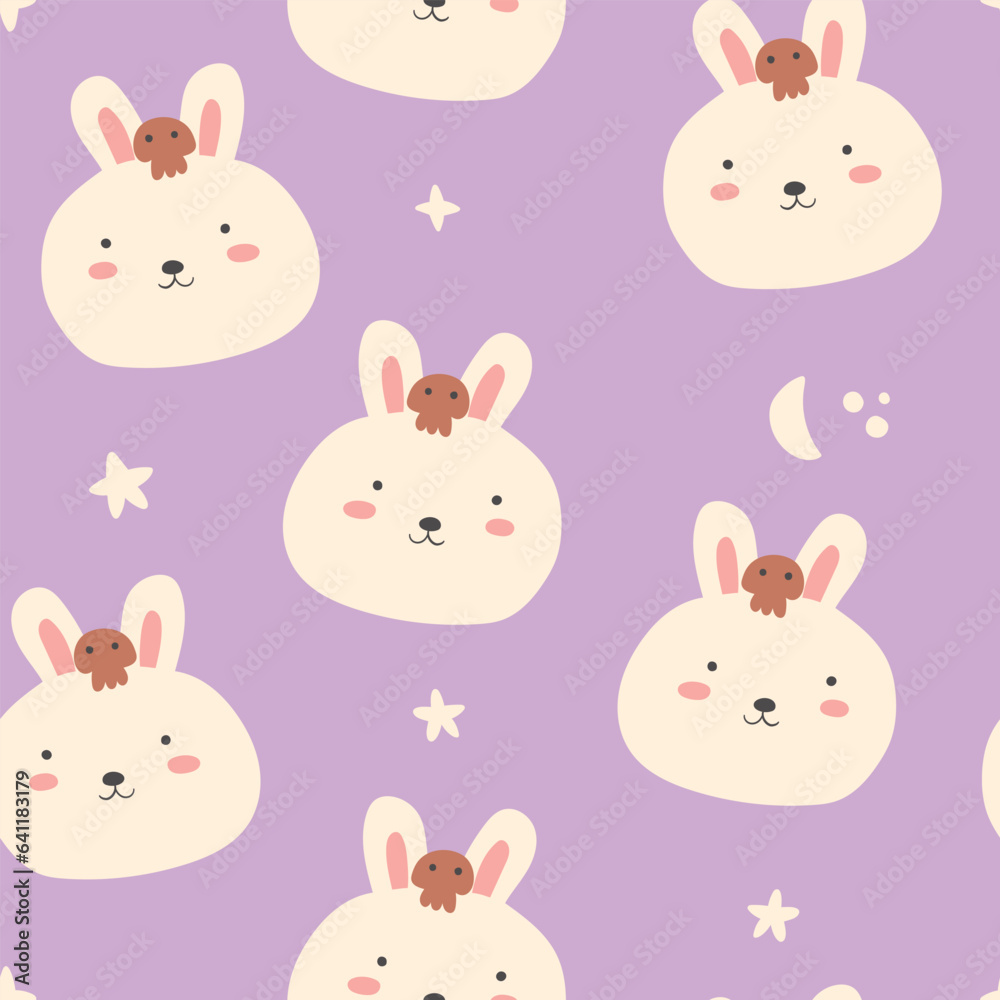 Cute Halloween Seamless Pattern. Soft Halloween with Baby animals. Cute Halloween Seamless Pattern. Soft Halloween with Baby animals.